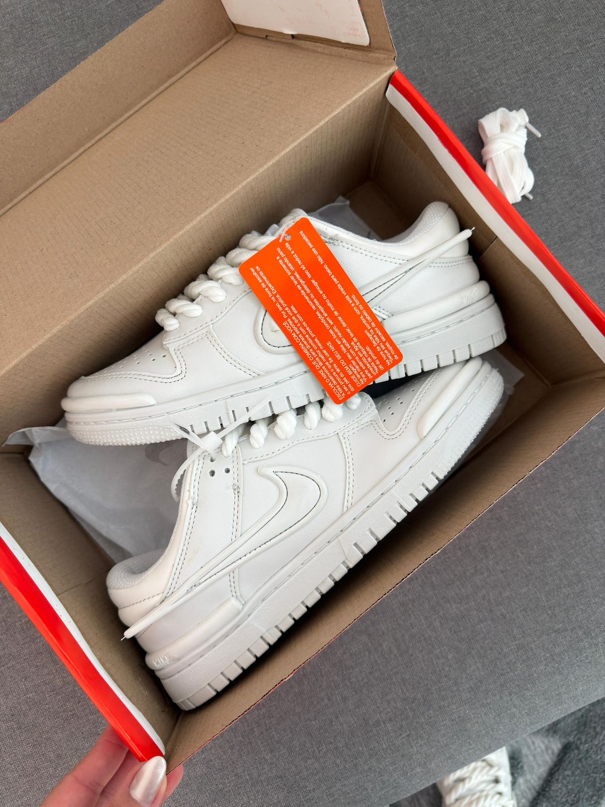 Dunk low twist branco branco